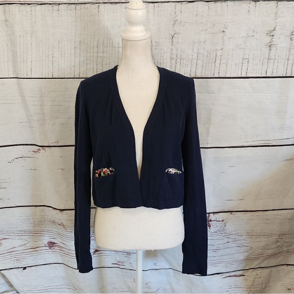Anthropologie HWR Floral Lined Cardigan Size Small